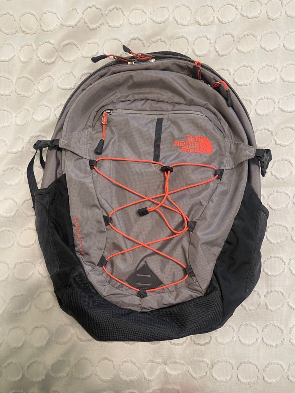 The North Face Gray, Black and Orange Men’s Backpack
